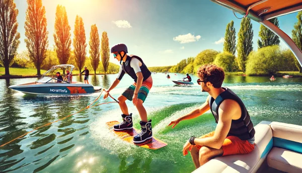 Wakeboarding Einführungskurs für Anfänger. Inklusive Tageskarte, Leihboard, Neoprenanzug, Schwimmweste und Guide.